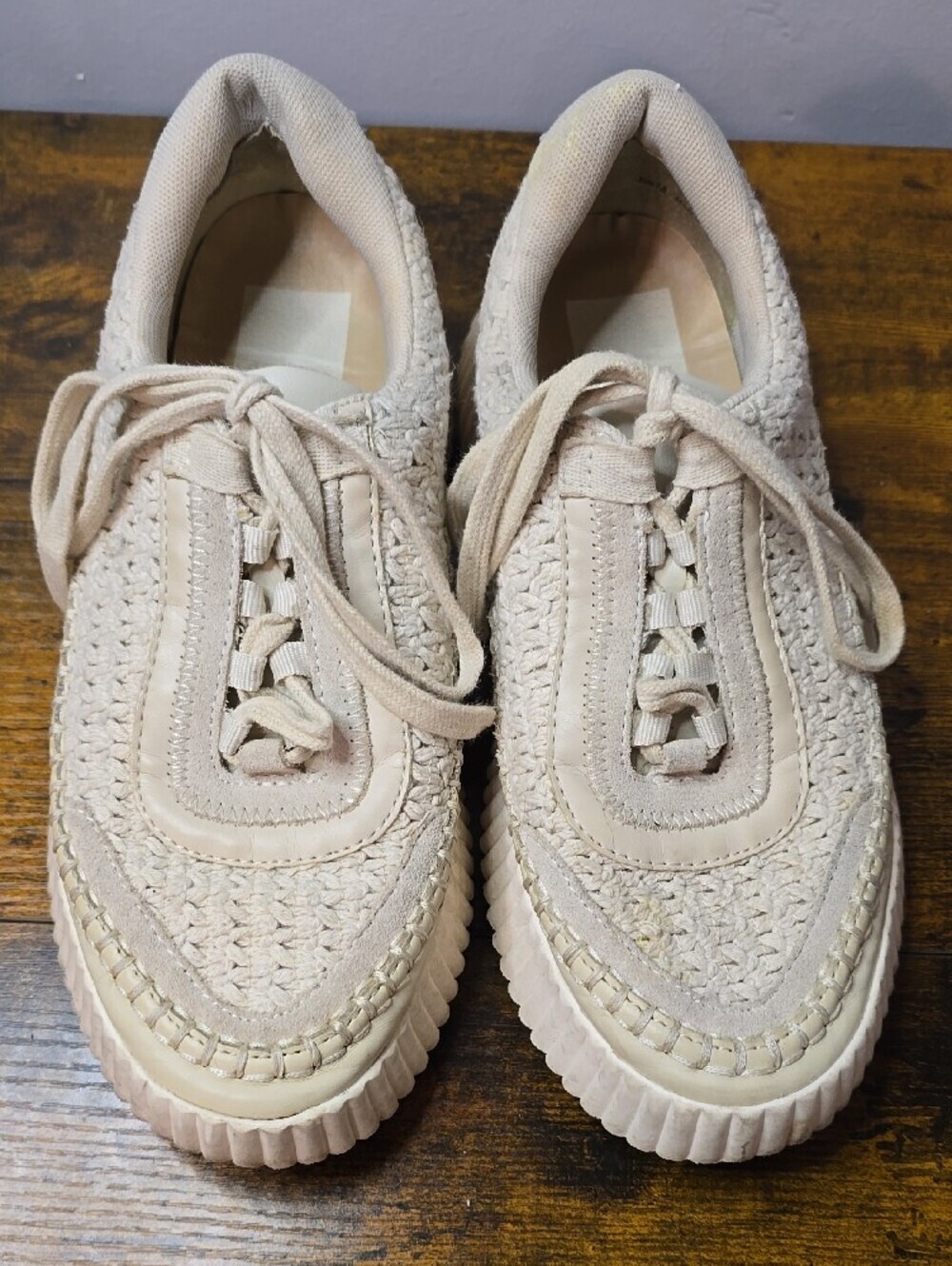Dolce Vita Platform Crochet Woven Whipstitch Sneakers - Picture 2 of 6